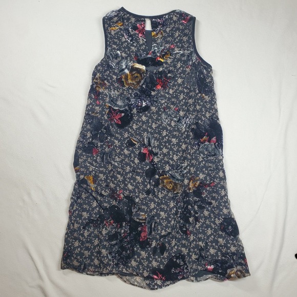 Max Studio Floral Velvet Burnout Dress Women Small Black Whimsigoth Forest Fairy - Picture 6 of 9